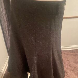 George Me Design by Mark Eisen Black/Gray Tweed pleated bottom skirt, size 14